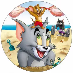 Ehető papír Tom és Jerry a strandon 19,5 cm