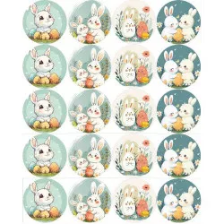 Ehető nyomtatvány a muffinhoz kivágáshoz Húsvét mix 5 cm