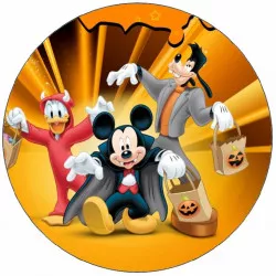 Fogyasztható papír Donald Kacsa, Mickey és Goofy Halloween 19,5 cm