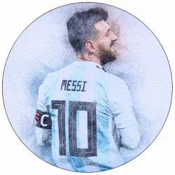 Elhető papírból készült Lionel Messi portréja 19,5 cm