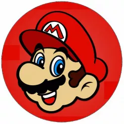 Élőpapír Super Mario fej vörös háttéren 19,5 cm