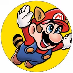 Fogyasztható papír Super Mario repülő sárga alap 19,5 cm