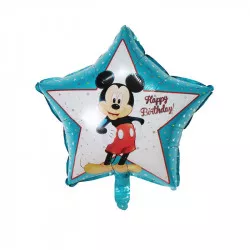 Fóliás lufi csillag alakú Mickey kék 46 cm
