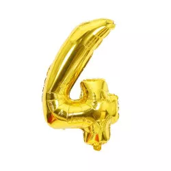 Fóliás lufi szám négy arany 102 cm