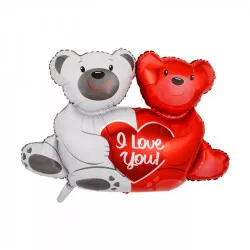 Fóliás gömbi maci I love you 100x76 cm