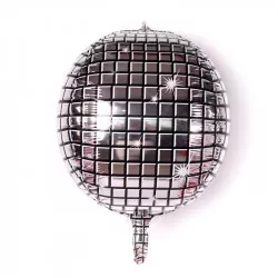 Diszkó gömb 4D fóliás lufi 38 cm