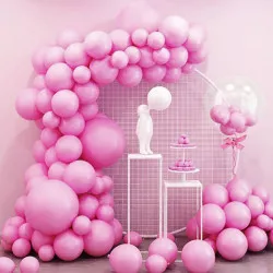Rózsaszín lufiszalag, 77 darabos készlet