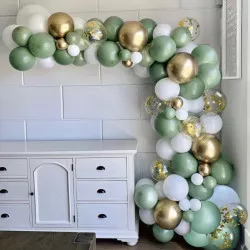 Arany-zöld lufigyertya 52 darabos készlet