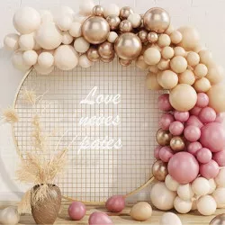 Balonfüggöny bézs rózsaszín 75 darab