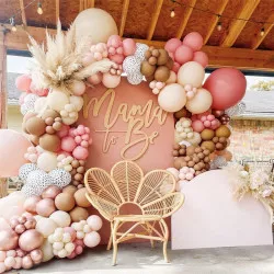 Balonfüggöny bézs rózsaszín 139 darab