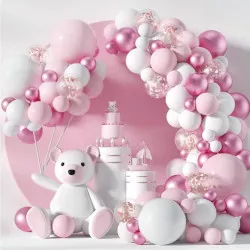 Lufi- girland růžový pro holčičku 107 ks