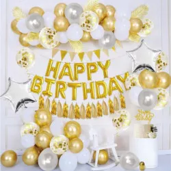 Arany színű lufigyertya/függőfül 46 darab