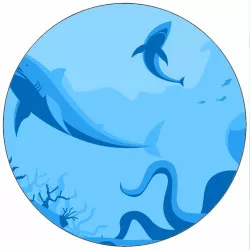 Élelmezési papír cápa illusztráció 19,5 cm