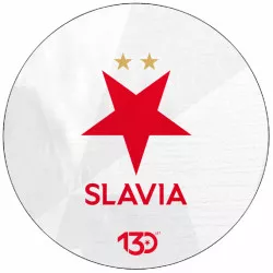 Fogyasztható papír Slávia logó fehér háttérrel 19,5 cm
