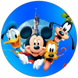 Ehető papír Goofy, Dió, Mickey és Pluto 19,5 cm