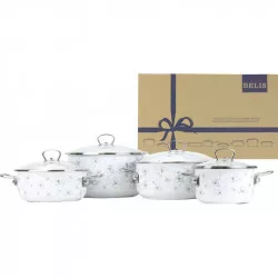 BELIS Premium fehér zománzott edénykészlet 4 részes II