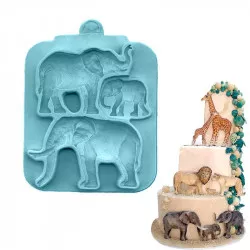 Szilikon forma - elefántok 17x13,5 cm