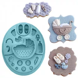 Szilikon formázó babakocsi 14,5x11,5 cm