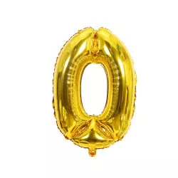 Lufis, fóliás lufi száma nulla arany 102 cm