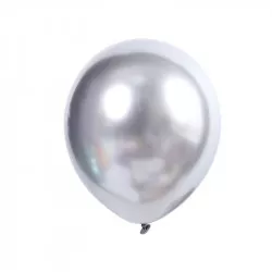 Látt latex gömbök fényesen ezüst 50 darab 30 cm