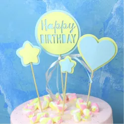 Sütihez tűzhető kék szívbe dísz - készlet