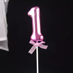 Rózsaszín tortába tűzhető szám 1