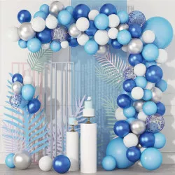 Kék-fehér göngyölő girland