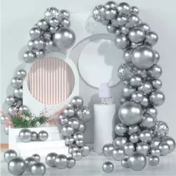 Süti, ezüst színű lufivérldő 92 darab