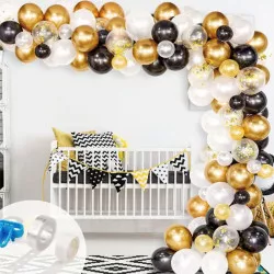 Arany-fekete léggömbös girland 154 darab