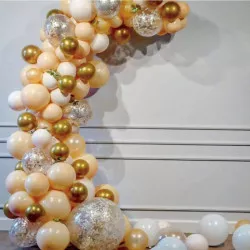 Narancs színű lufivirágos girland 128 darab