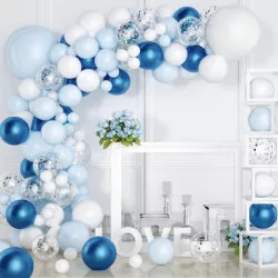Felfújtható, kék-fehér girland 104 darab