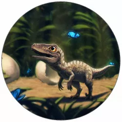 Kajálható papír kis dinoszaurusz pillangókkal 19,5 cm