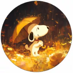 Szemetetőpapír Snoopy esernyővel 19,5 cm