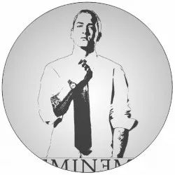 Fogyasztható papír Eminem fekete-fehér illusztráció 19,5 cm