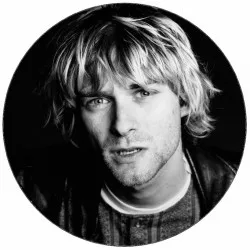 Fogyasztható papír Kurt Cobain fekete-fehér fotó 19,5 cm