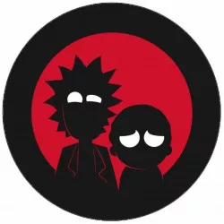 Ehető papír Rick és Morty – piros háttérrel, 19,5 cm