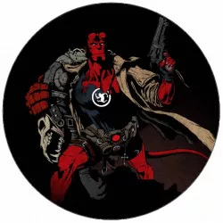 Élőpapír Hellboy illusztrációval fekete háttéren, 19,5 cm