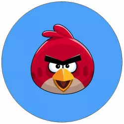 Fogyasztható papír Angry Birds kék alapon 19,5 cm