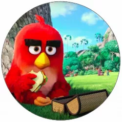 Ehető papír Angry Birds Red a piknikhez, 19,5 cm