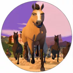 Ehető papír lovag Spirit lila háttérrel 19,5 cm