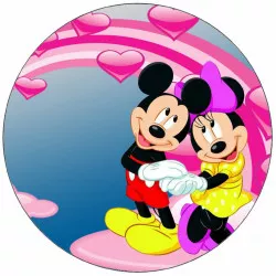 Ehető Mickey és Minnie papír felhőn 19,5 cm