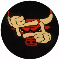 Elkészíthető Chicago Bulls NBA logója 19,5 cm-es élelmes papírban
