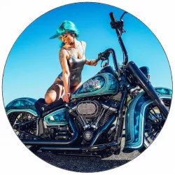 Ehető papír lány Harley-Davidsonon 19,5 cm