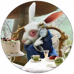 Ehető papír Alice Csodaországban nyúl 19,5 cm