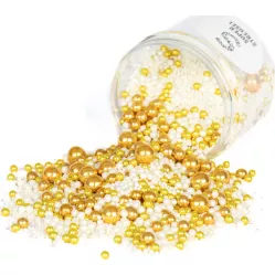 Cukorgyöngy díszítés arany fehér - 90g GoldFlimmer
