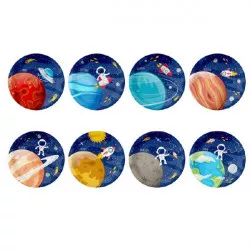 Papírtányér űr témér 18 cm 8 darab
