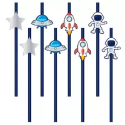 Szívószálak az űrben, 6 darab, 19,5 cm