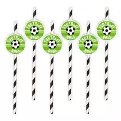 Szívószálak foci 6 darab 19,5 cm