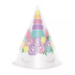 Egyszarvú party sapkák, 6 darabos készlet