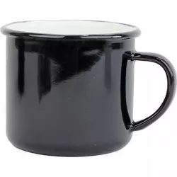 Belis BELIS Szkálzott zománcos bögre 8 cm/0,35l fekete/fehér